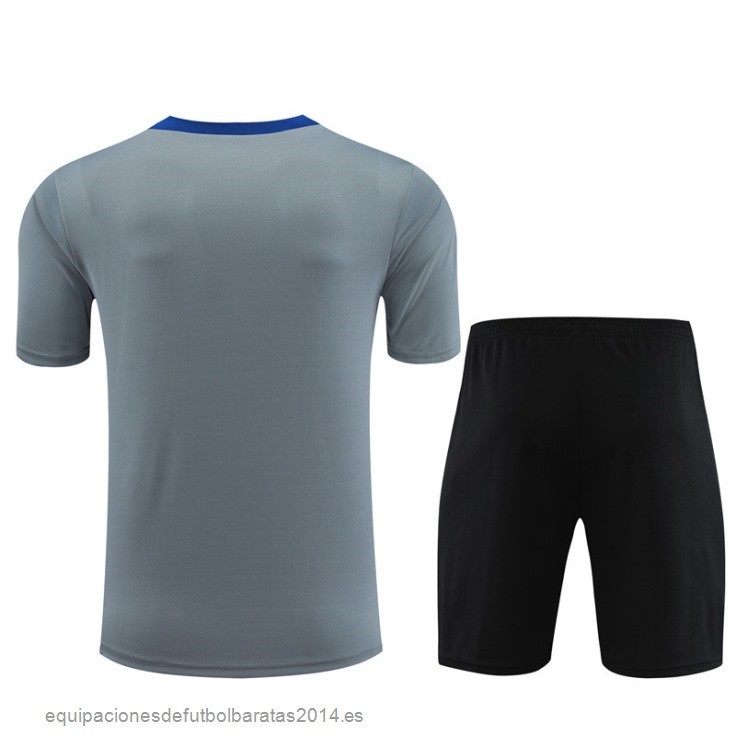 Nuevo Entrenamiento Conjunto Completo Niños Inter Milan 23/24 Gris Negro Azul Baratas